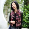 Roupa étnica 2023 Flor Bordado Qipao Gola Mandarim Colete Chinês Tradicional Hanfu Retro Jacquard Elegante Lady Tang Suit