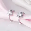 Hoop Earrings Fashion Simple Tiny Small Huggies Shiny Crystal Zirconia Stone Inlay Trendy Female Earring Piercing Jewelry