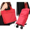Shopping Bags Folding Bag Cart On Wheels Small Pull Women's Buy Vegetables Organizer Tug Package