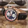 Montre de luxe pour homme quartz chronomètre hommes chronographe montres en acier inoxydable montre-bracelet en cuir bande cp21222L