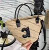 مصمم حقائب اليد للسيدات الصيفية الشاطئية حقيبة القش التسوق تجمه