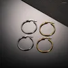 Hoop Earrings Thin Polished Round Circle Stainless Steel Big Gold Plating Or Women Girls 20/30/40/50/60/70mm