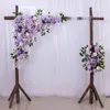 Flores decorativas 1 conjunto de flores artificiais de 1M para parede, decoração de arco de casamento, pano de fundo, estrada, arranjo floral, peça central, linha, pompom, peônia, rosa