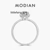 Cluster Rings Modian Luxury 925 Sterling Silver Classic Round Clear CZ Wedding Märke Finger Platinum Plated Statement Smycken för kvinnor