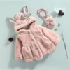 Vestes Pudcoco Petites Filles Enfants Manteau Oreilles Veste À Capuche À Manches Longues Avec Sac À Bandoulière Pour Automne Hiver Rouge/Beige/Rose 1-4 Ans