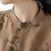 Vêtements ethniques coton lin Blouse femmes 2023 automne décontracté asymétrique chemise bouton lâche Style chinois haut 11759