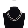 Iced Out Tennis Chain Necklaces Colar De Tenis Cz Single Row Necklace