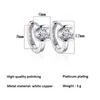 Hoop Earrings Fashion Simple Tiny Small Huggies Shiny Crystal Zirconia Stone Inlay Trendy Female Earring Piercing Jewelry