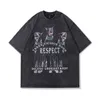 メンズTシャツTKPA Y2KギャングプリントハーフスリーブTシャツヒップホップオールドショートTシャツXV