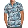 Męskie koszule zwykłe Drukuj krótki rękaw dla mężczyzn luźne guziki swetrowej w stylu plus hawajskie letnie 2023 wentylowana koszula Q46