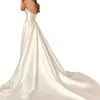 Elegante witte zeemeermin trouwjurken met overkruip sweetheart plooi ruches gelaagde rok organza aangepaste kapel trein formele bruidsjurken vestido de ivory 403