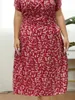 Sukienki plus size Finjani damska kwiecista sukienka krawat krawat szyk 2023 Polka Dot A-Line Summer