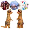 Uppblåsbara Bouncers Playhouse Swings Uppblåsbar T-Rex Dinosaur Cosplay Costume Adult Kids Festival Party Stage Dress 230603