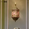 Стеновая лампа Богемный железо резные красочные фонаря Тайская учебная спальня крыльцо и творческие специальные светильники