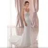 2023 Beach Wedding Dresses Bridal Gown Spaghetti Straps Mermaid Lace Applique Sweep Train Backless Custom Made Vestido De Novia
