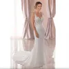 2023 Robes de mariée de plage Robe nuptiale Spaghetti Stracts Sirène Lace Lace Train Sweet Train sans sur mesure Vestido de Novia