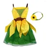 Skirts 1Pc Children Sunflower Designed Costume Dress Up Garment Stage Clothes Size L(Yellow)