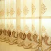 Gordijn Chenille Europese Geborduurd Voor Woonkamer Slaapkamer Luxe Franse Windows Achtergrond Fancy Beige Volant