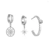 Hoop örhängen 3st/set Trend Personlighetsstjärna droppe örhänge för kvinnor silver färg brosk piercing öron smycken grossist