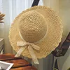 Chapeaux à large bord chapeau femme plage femmesVersion d'été parasol polyvalent grande voile le long de l'herbe de mer pour les femmes