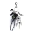 Porte-clés attrape-rêves porte-clés pour femmes filles filet pendentif porte-clés avec boule de paillettes sac à main breloques accessoires cadeaux