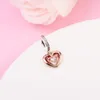 Passar Pandora Armband 925 Sterling Silver Two-Tone Radiant Heart Dangle Charm Pendel Pärlor för kvinnliga smycken DIY Gift 2023 Ny