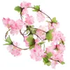 Decorative Flowers Artificial Cherry Blossom Simulation Flower Garland Floral Swag Vine Fake Hanging Ornament