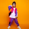 Stage Wear Hip Hop Clothes For Children Girls Boys Running Color Zipper Jacket Coat Loose Jogger Pants Jazz Dance Costume Drum Performance