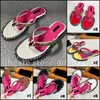 Top-Quality Fashion Brand LOGO Leather Flip Flops with Colorful Diamonds Slippers Sandals for Summer