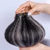 Clip dritta crespa di colore grigio nelle estensioni dei capelli umani per le donne nere 10-26 pollici estensione yaki brasiliana sale e pepe grigio argento 100 g / pacco