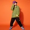 Vêtements de scène enfants Hip Hop vêtements imprimé léopard sweat surdimensionné t-shirt survêtement pantalon pour garçons filles Jazz danse Costume vêtements