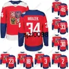 SJ98 2016 World Cup of Hockey Tjeckien Team Jersey 33 Nakladal 34 Mrazek 83 Hemsky 30 Neuvirth 64 Polak 2 Michalek 62 SUST Custom Hockey