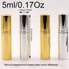 5 ml Återfyllningsbar bärbar mini parfym Atomizer Party Fave Tom Spray Bottle Aluminium Shell Case Glass Inner Cosmetic Liquid C47