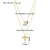 Pendant Necklaces Vintage Multi-layer Coin Flowers Chain Choker Necklace For Women Gold Color Angel Portrait Chunky