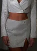 Zweiteiliges Kleid TARUXY Anzug für Frauen Weibliche Blazer Sets mit Rock Revers Blazer Anzüge Miniröcke Straße Femme Helle Seide Y2k Outfits