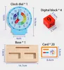 Other Toys Montessori Wooden Clock Toys Time Learning Teaching Toys Hour Minute Second Cognition Colorful Clocks Toys for Kids 230603