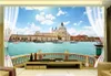 Tapeten 3D-Wandbilder Tapete für Wohnzimmerwände 3D-Meer-Sightseeing-Balkon-Wohnkultur Benutzerdefinierte Wandgemälde Po-Malerei