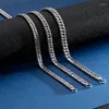 Cadenas de 5/6/7mm de ancho, cadena de eslabones cubanos, collar de acero inoxidable para hombres y mujeres, Gargantilla Punk resistente al agua de Color plateado, joyería