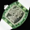 56-01 Luksusowe zegarek dla mężczyzn zegarki relojes pływający ruch Tourbillon Titanium Case Fashion Na rękę
