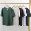 Camisetas para hombre L998 Lino Premium Camisetas Moda de verano para hombre Estilo chino Vintage Color sólido Camisetas de manga corta Transpirable simple