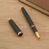 Classic Arrow Clip matte green With goldenTrim rollerball pen