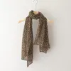 Scarves Leopard Scarf For Women Double Layer Cotton Linen Feel Lady Fashion Print Headscarf Shawl Bufandas 2023 S