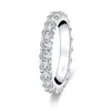 Cluster Rings Zircon 925 Sterling Silver Full Eternity Wedding Ring 3.0mm Round Band for Women Sona Diamond Jewelry Luxury