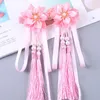 Hårtillbehör 2st Flower Hairpin Girl Tassel Ribbon Chinese Style Antique Han Clothing Children Clips