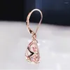 Dangle Earrings 18K Rose Gold Vintage Earring 925 Sterling Silver Pear Cut 4ct Pink Diamond Party Wedding Drop For Women Jewelry