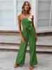 Women's Jumpsuits Rompers Strapless Long Romper Women Clothing Summer Slim Sexy Wide Leg Jumpsuit Women Overall Boho Bow Playsuit 230603