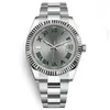 Trusty Watch Mens Watch Rhodium Wimbldon Mint Green 41mm Automatic 2813 Смотрит часы из нержавеющей стали.