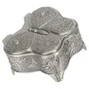 Jewelry Pouches Flower Engraved Box Delicate Retro Organizer Butterfly Shaped Zinc Alloy Decor For Dressing Room