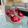 Luxe Merk Wiggen Sandalen Sandaal Hoge Hakken Schoenen Eerbetoon Wedge Espadrille Hakken Vrouwen Sandaal Luxe Ontwerp Vrouw Bruiloft Jurk Pomp