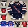 SJ98 Custom Wolf Pack Hockey Jersey Ahl Tanner Fritz Justin Richards Zach Giuttari Anthony Bitetto Keith Kinkaid Tarmo